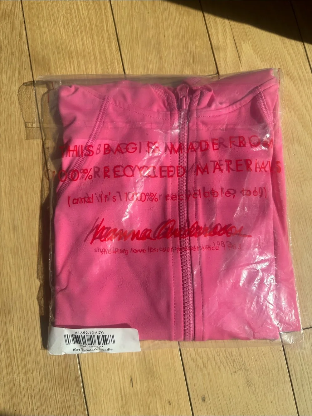 Baby Hot Pink Zip-Up Sunblock Rash guard Hoodie - Hannah Andersson
